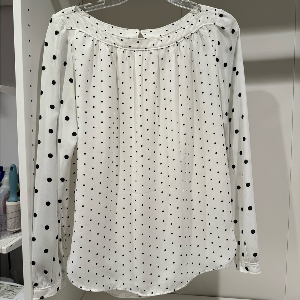 ann taylor loft polka dot blouse